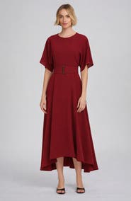 ELLE Collection Belted Midi Dress