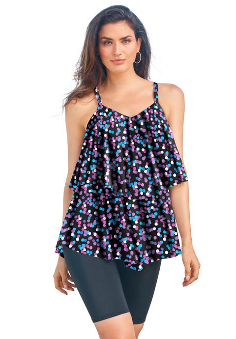 Mesh Double-Tier Tankini Top