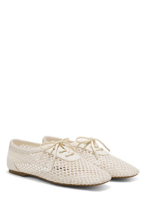 Square-Toe Mesh Flats