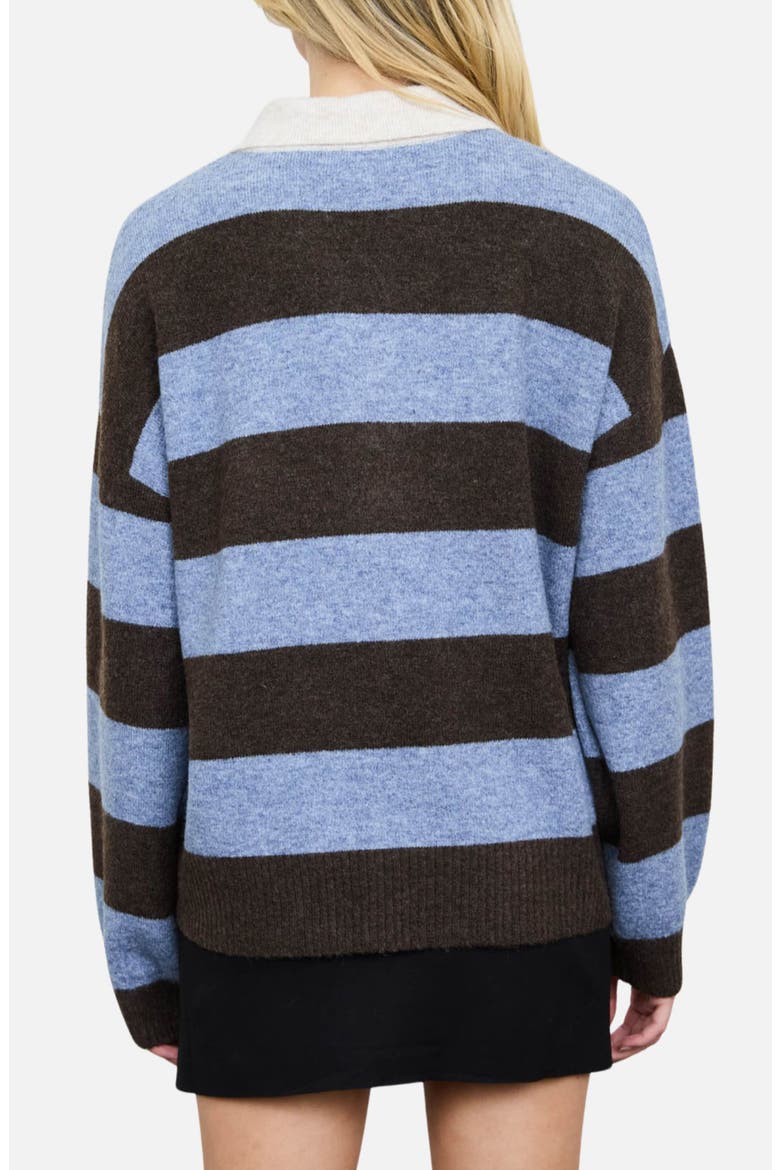Stripe Polo Sweater, Alternate, color, DUSTY BLUE MULTI