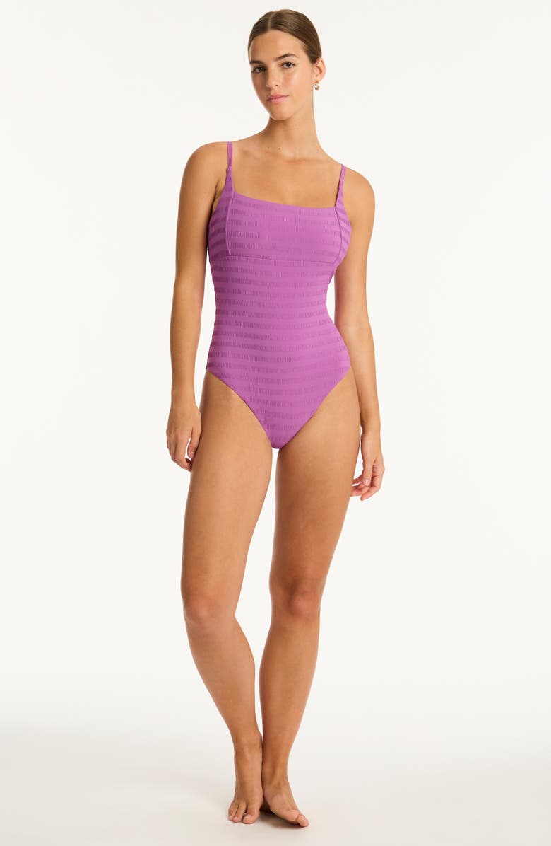 Sea Level Palisades Square Neck One-Piece Swimsuit, Alternate, color, 