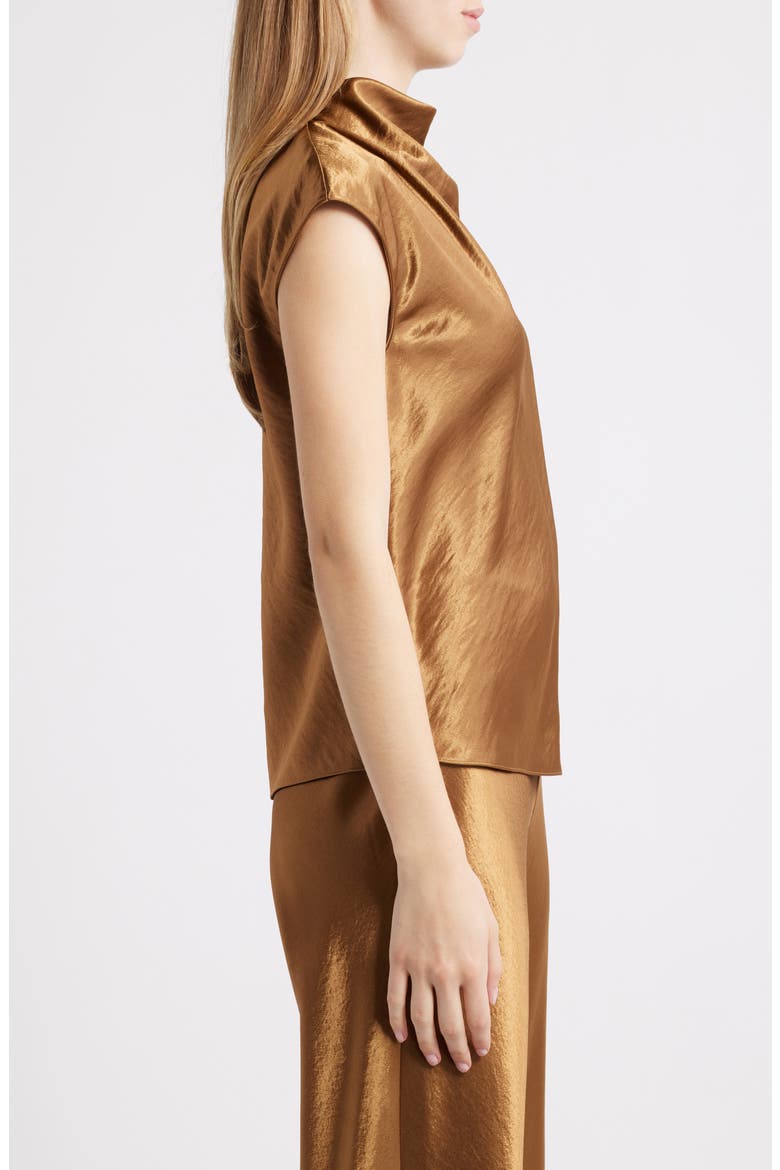 Loretta Bias Cut Satin Top, Alternate, color, GINGER