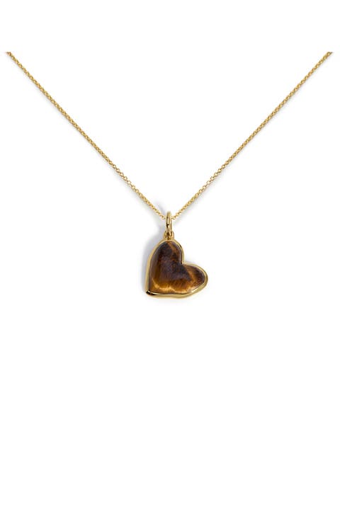 Tiger's Eye Heart Pendant Necklace