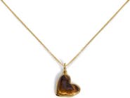 Monica Vinader Tiger's Eye Heart Pendant Necklace