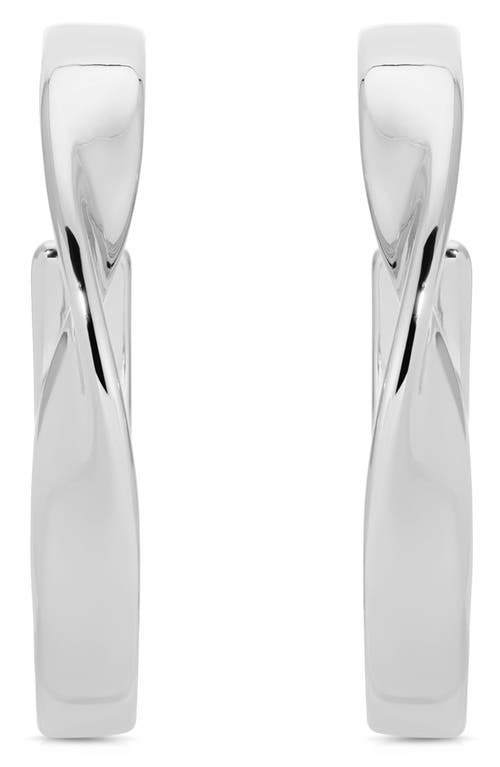 Ettika Heirloom Twist Medium Hoops Earrings In Silver