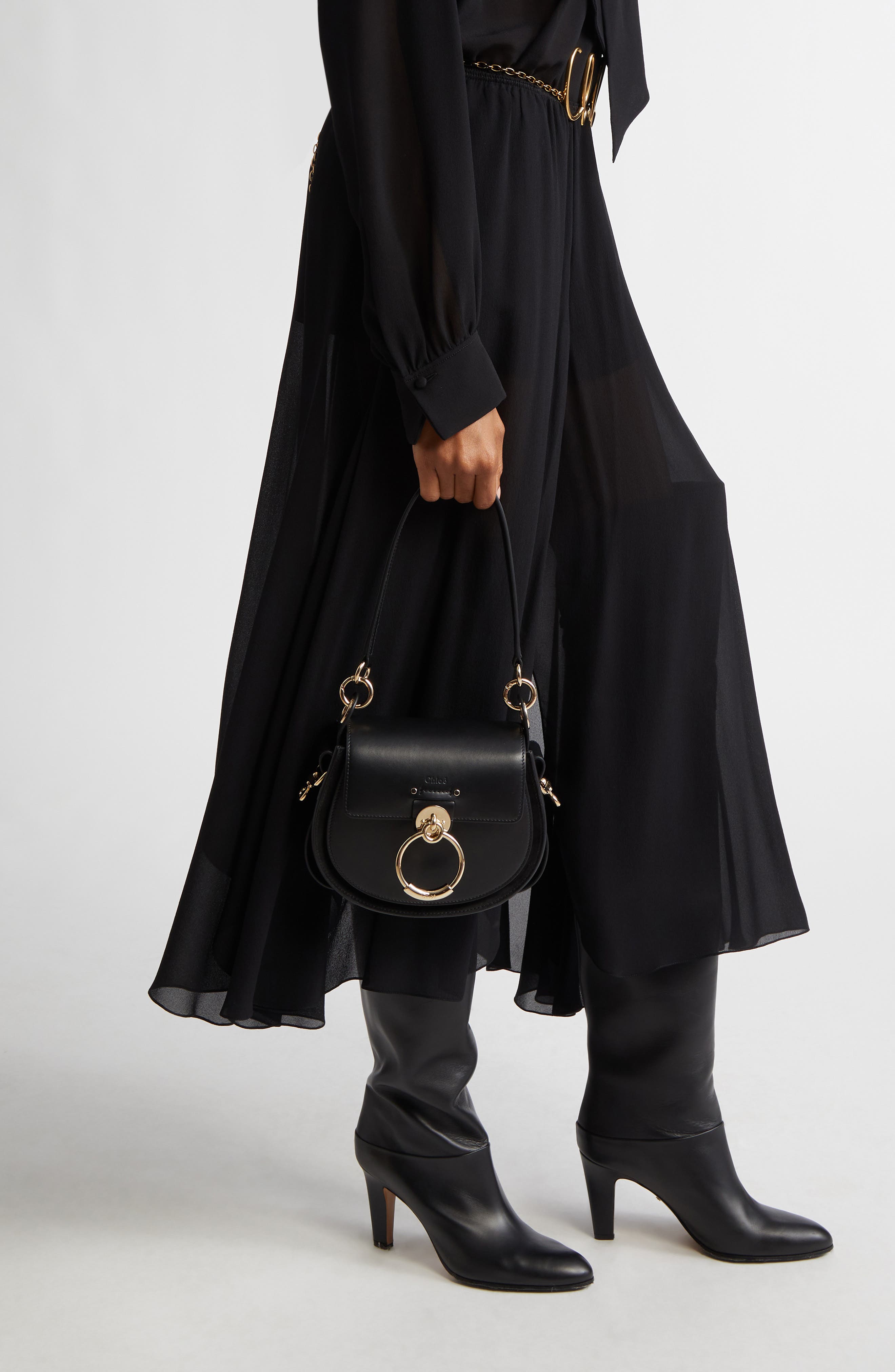 Chloé Small Tess Leather Crossbody Bag, Alternate, color, 