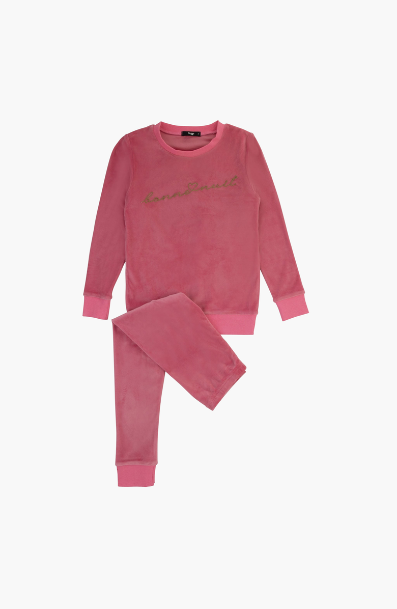 NoggiWear Bonne Nuit Velour Loungewear Set, Main, color, Pink
