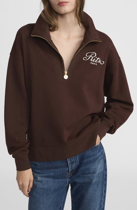 x The Ritz Paris Half Zip Sweatshirt