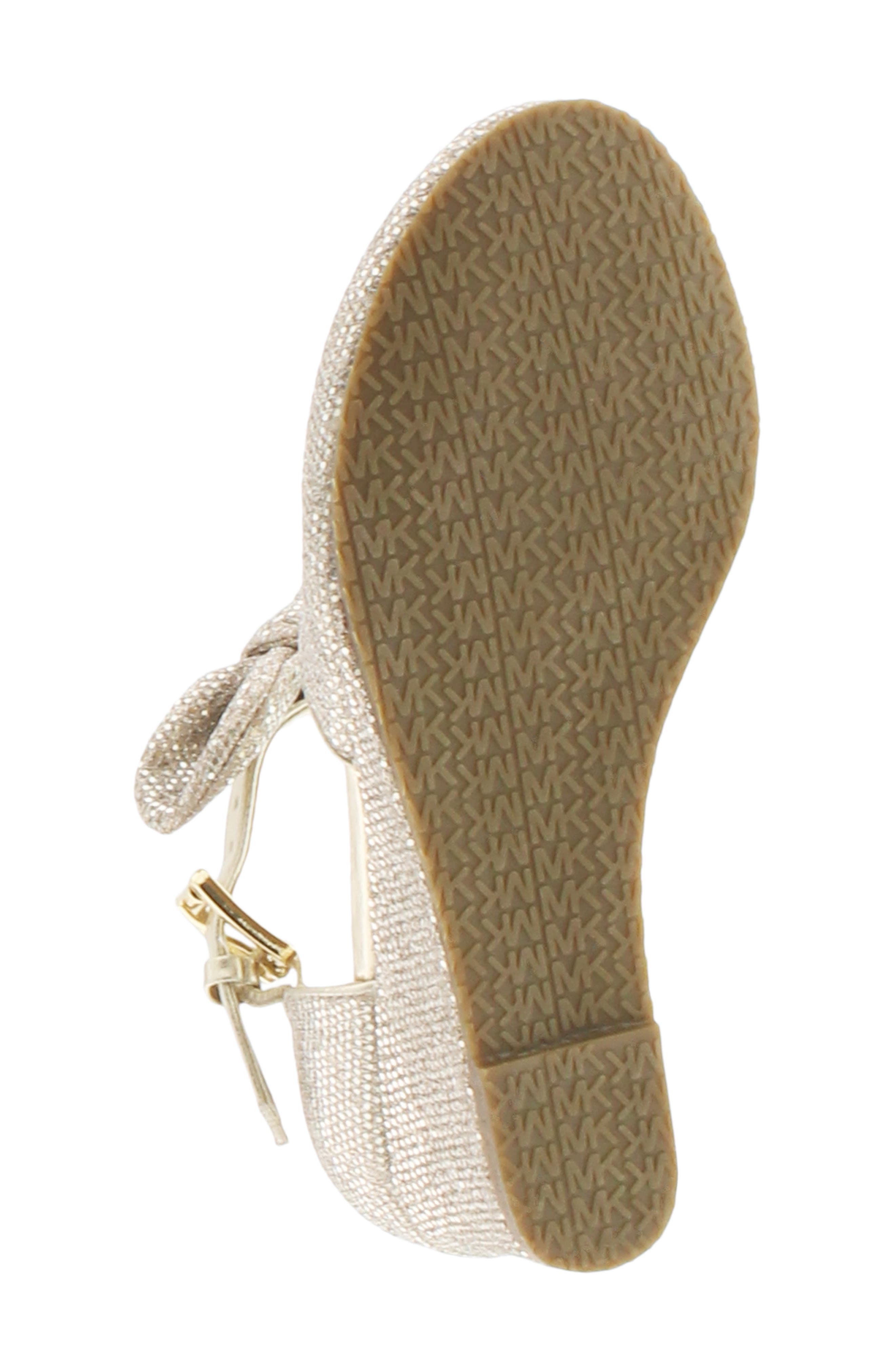MICHAEL Michael Kors Bijou Seti Metallic Bow Strap Wedge, Alternate, color, 