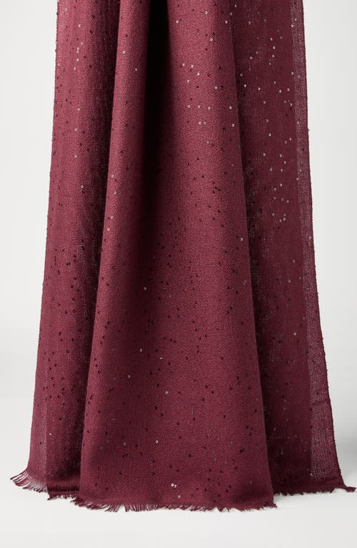 Brunello Cucinelli Cashmere And Silk Diamond Yarn Scarf In Burgundy