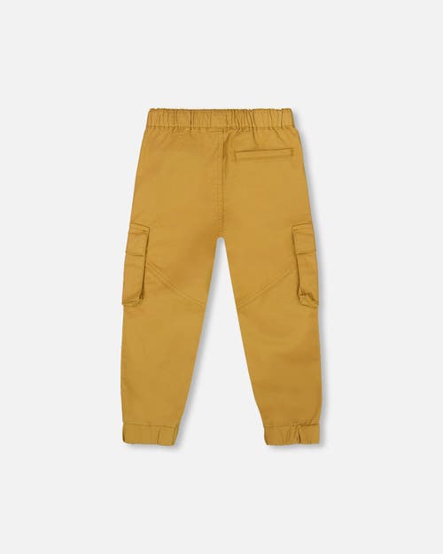 Deux Par Deux Twill Jogger Cargo Pants In Brown