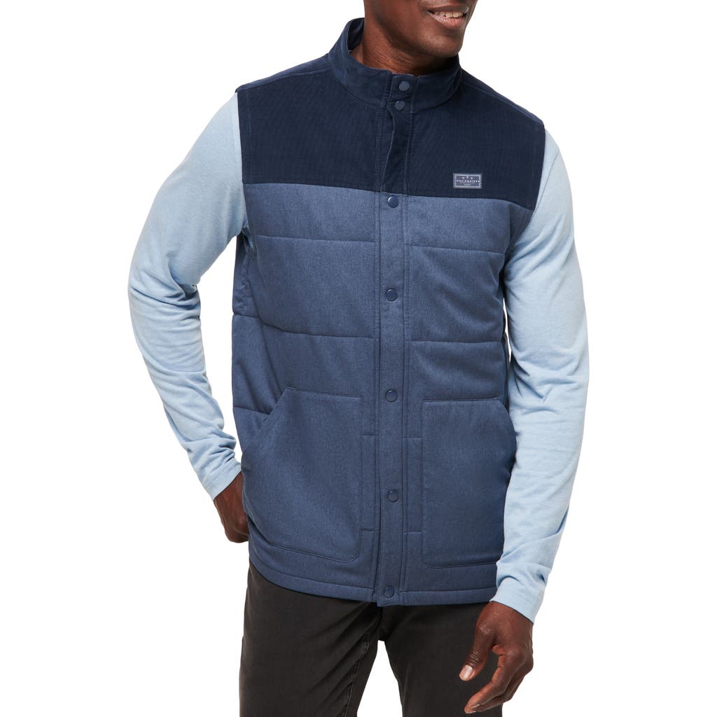 Travismathew Business Class Quilted Vest In Total Eclipse