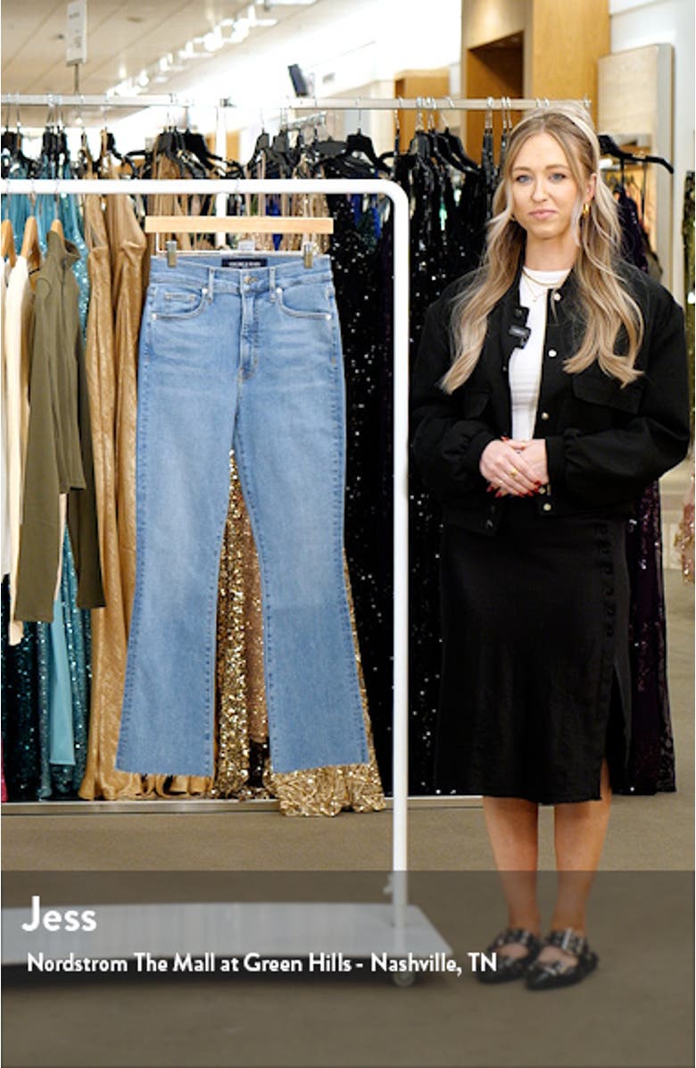 Carolina High Waist Raw Hem Skinny Ankle Flare Jeans, sales video thumbnail