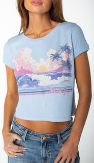 Roxy Salt Sunrise Graphic Cotton Crop T-Shirt