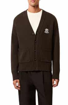 Reiss Morris Embroidered Wool Cardigan