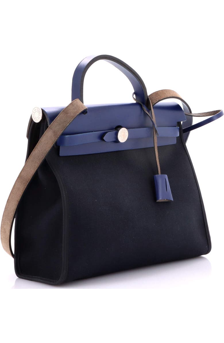 Pre-Owned Hermes Herbag Zip Leather and Toile 31, Alternate, color, Noir