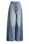 Pipe Dream Button Sneak High Waist Fray Hem Wide Leg Jeans