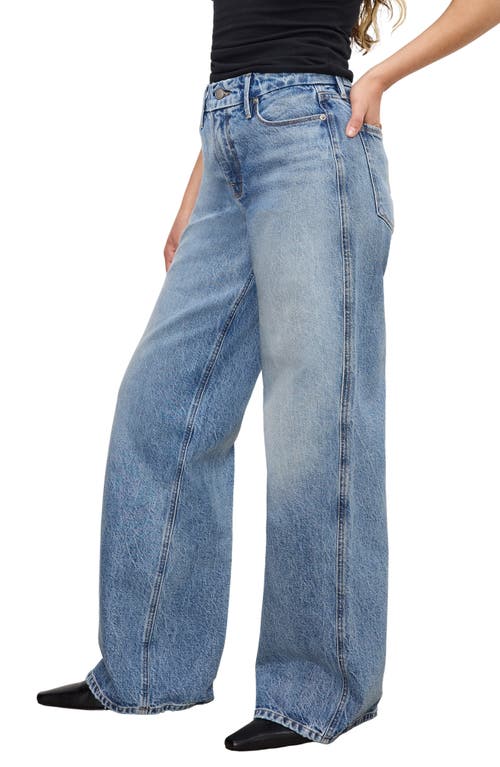Good American Good Petite Skate High Waist Wide Leg Jeans In Indigo756
