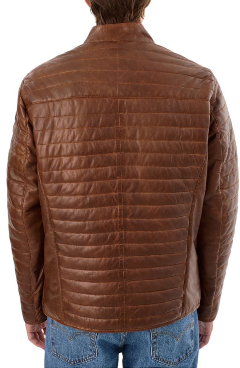 REGENCY Leather Channel Quilt Jacket, Alternate, color, Cognac