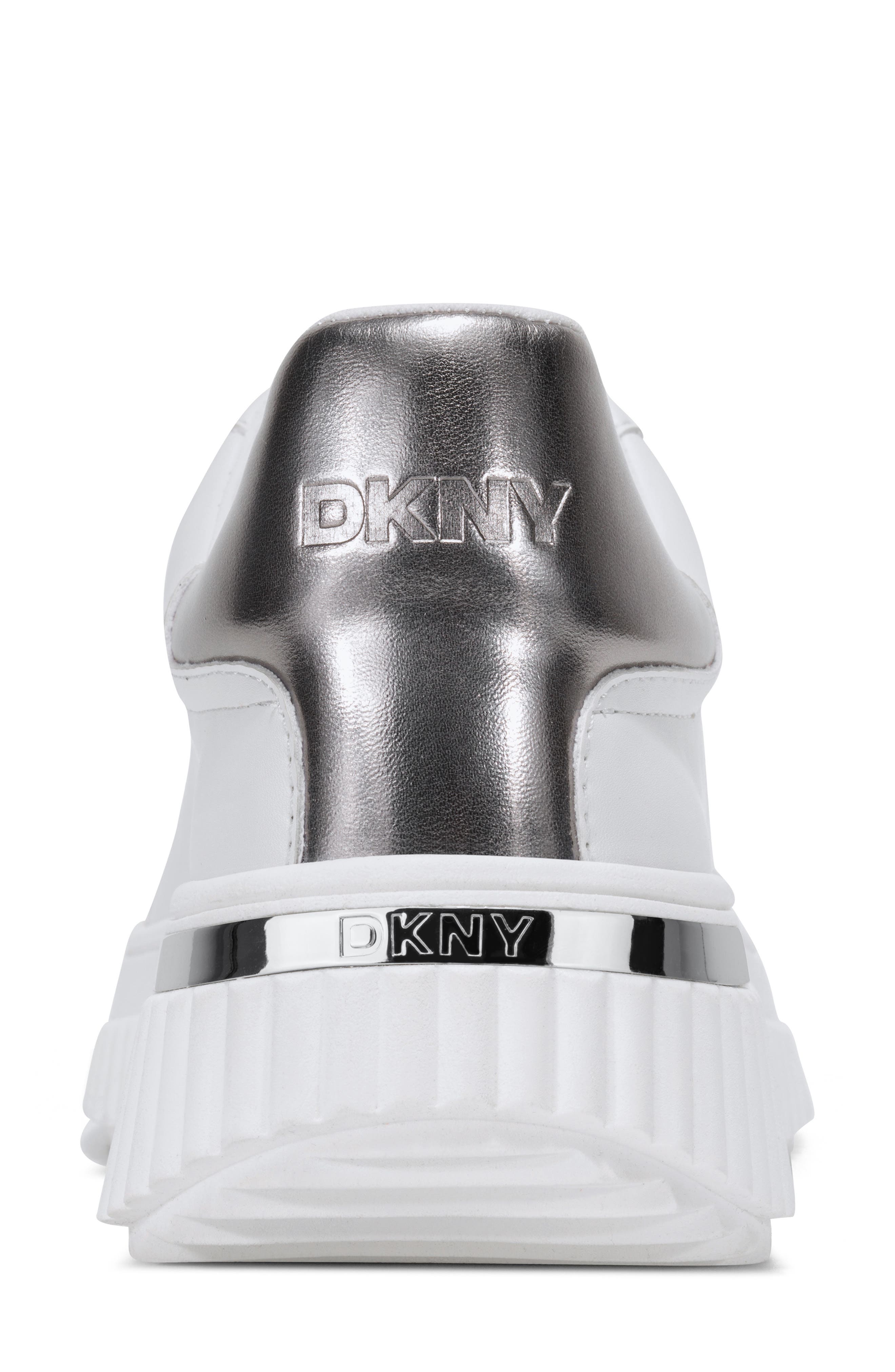 DKNY Lobeco Platform Sneaker, Alternate, color, White/ Nickel