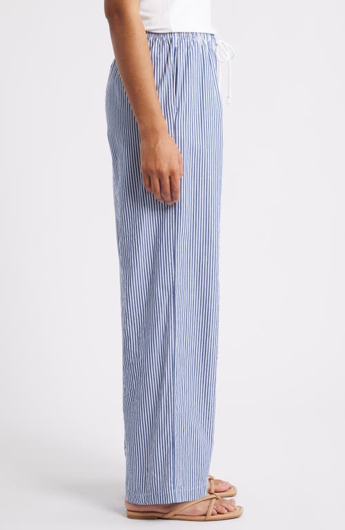 Beachlunchlounge Reed Stripe Cotton Pants In Blue