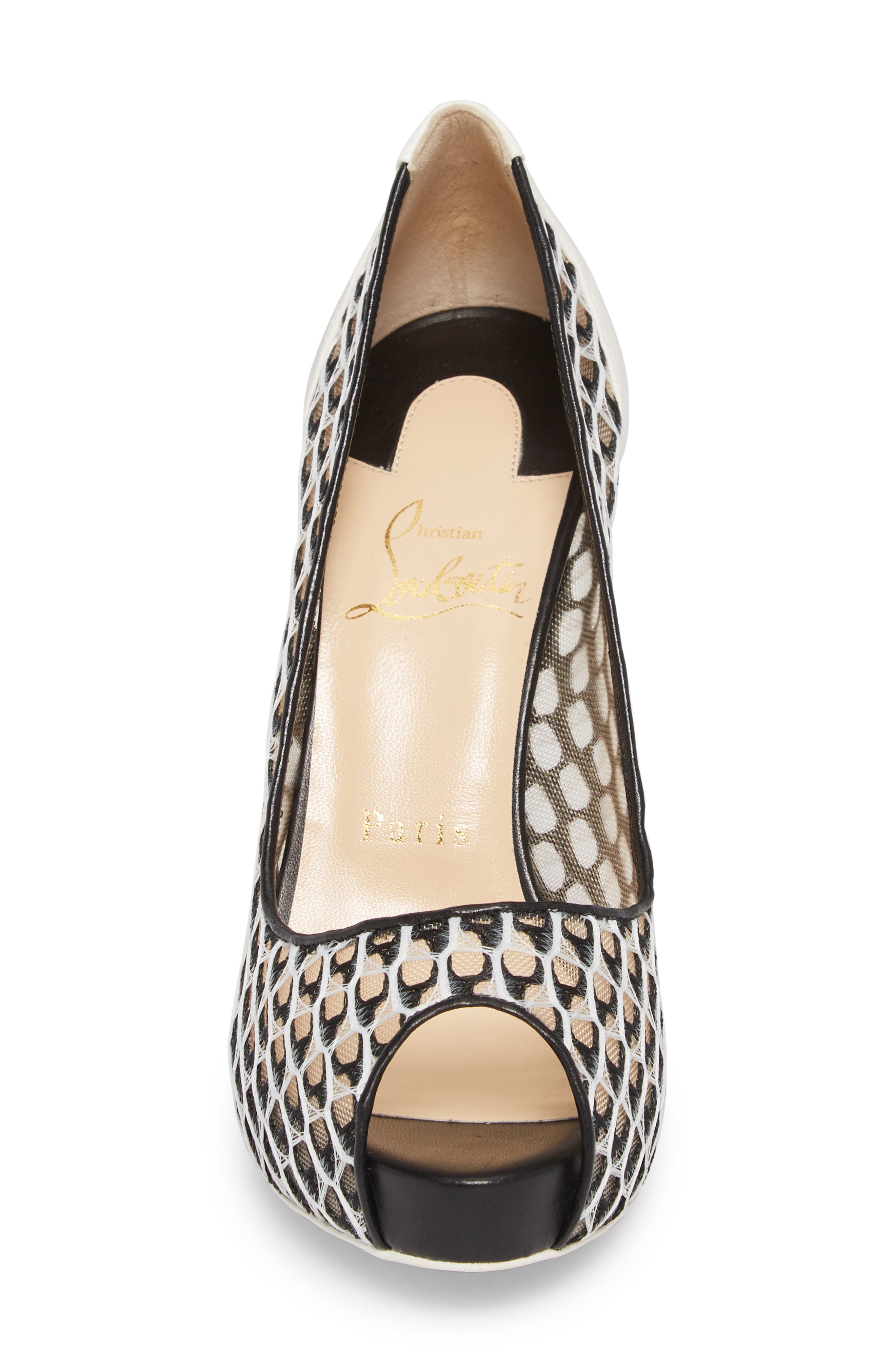 Christian Louboutin Very Lace Peep Toe Pump, Alternate, color, 