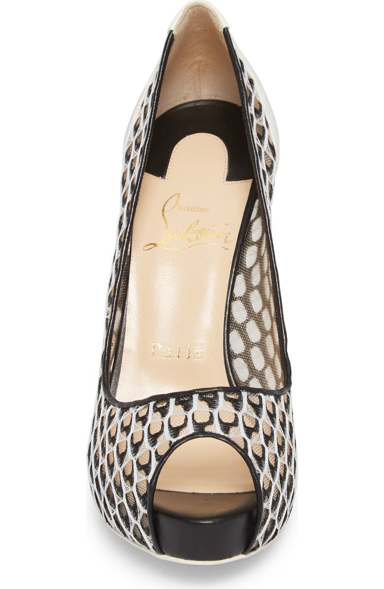 Christian Louboutin Very Lace Peep Toe Pump, Alternate, color,