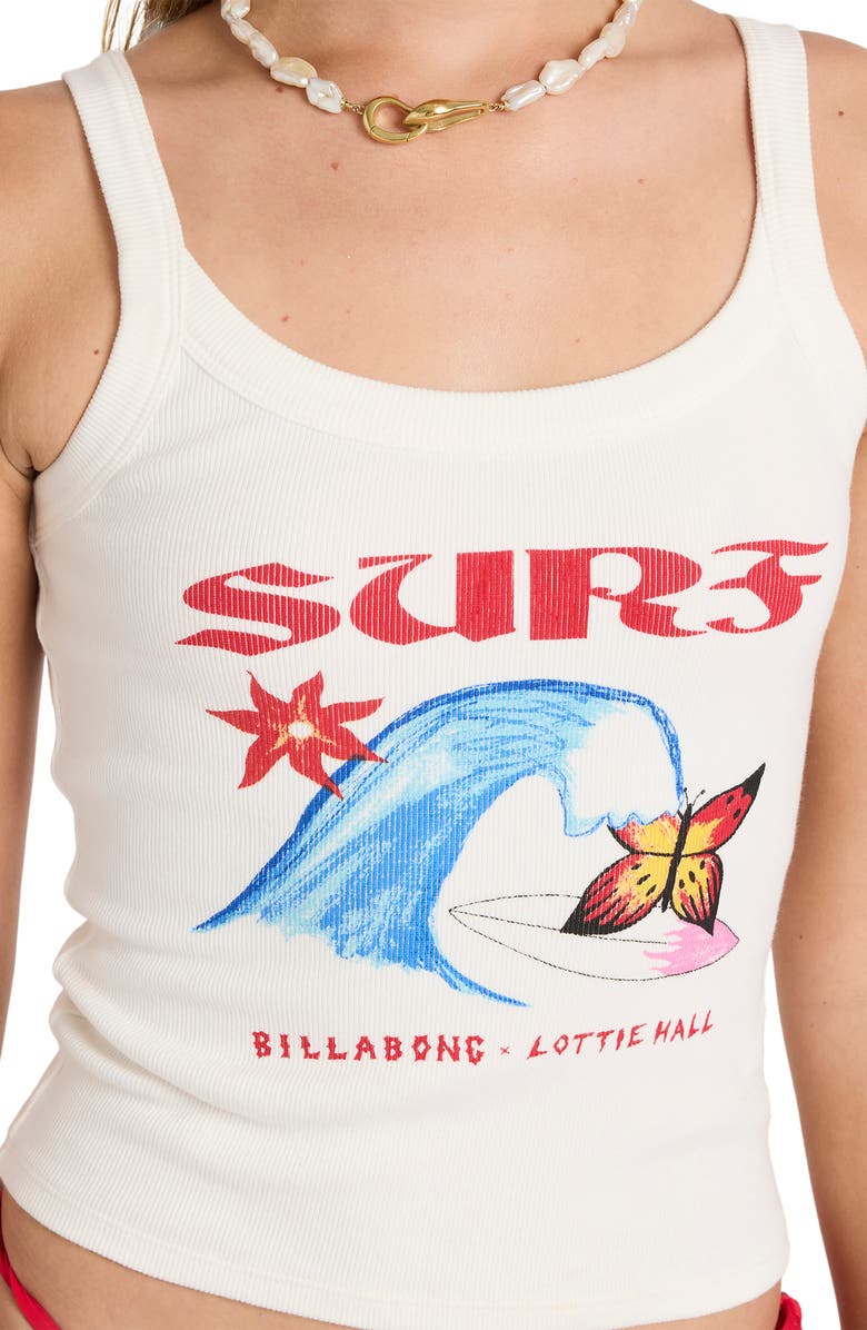 Billabong x Lottie Hall Surf Graphic Tank, Alternate, color, Salt Crystal