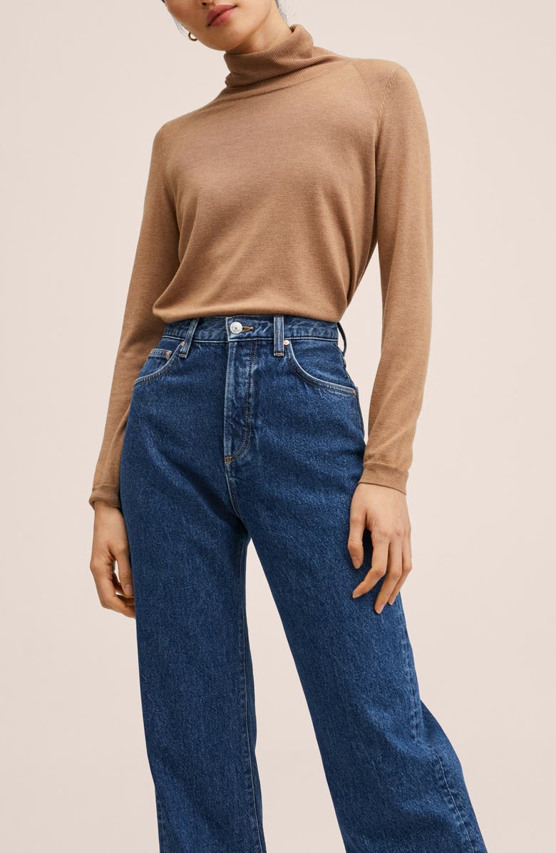 MANGO High Waist Straight Leg Jeans, Alternate, color, 