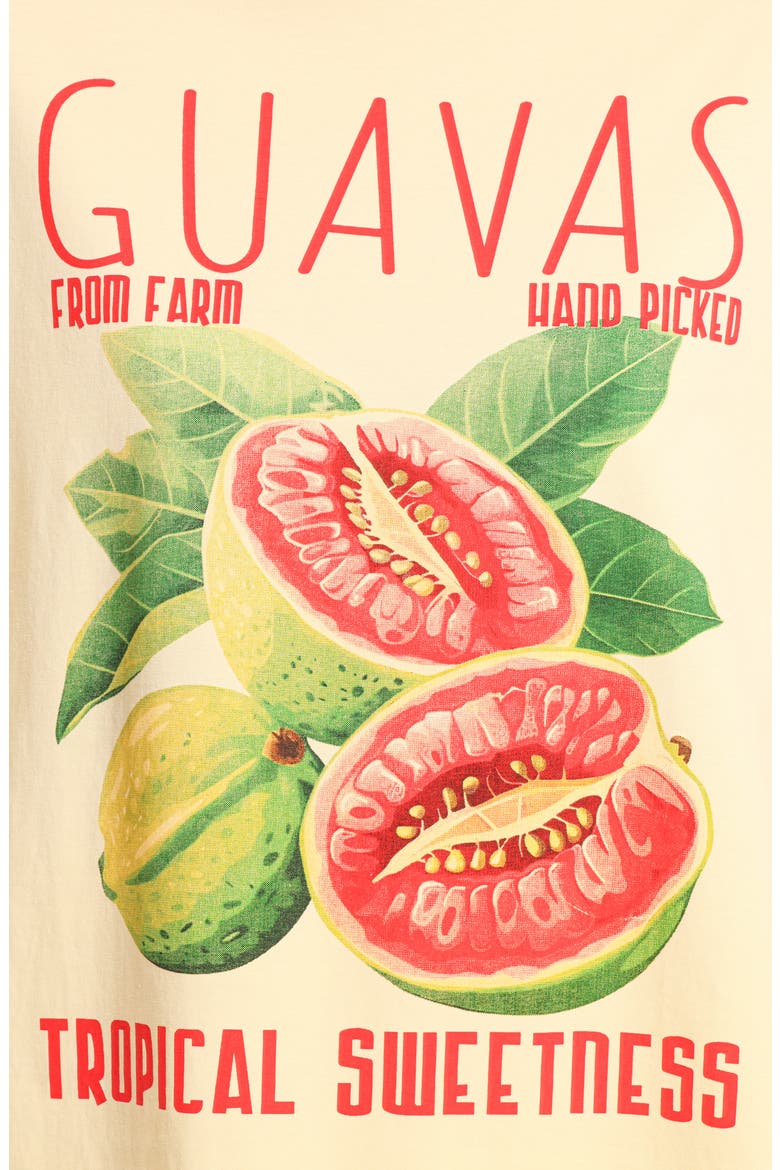 Guavas Oversize Cotton Graphic T-Shirt, Alternate, color, PALE YELLOW