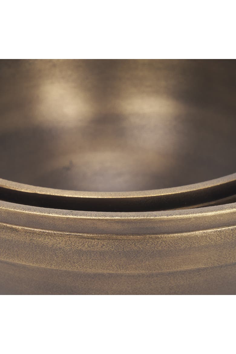 Tomiko Decorative Finished Cast Aluminum Round Bowls, Alternate, color, Brass