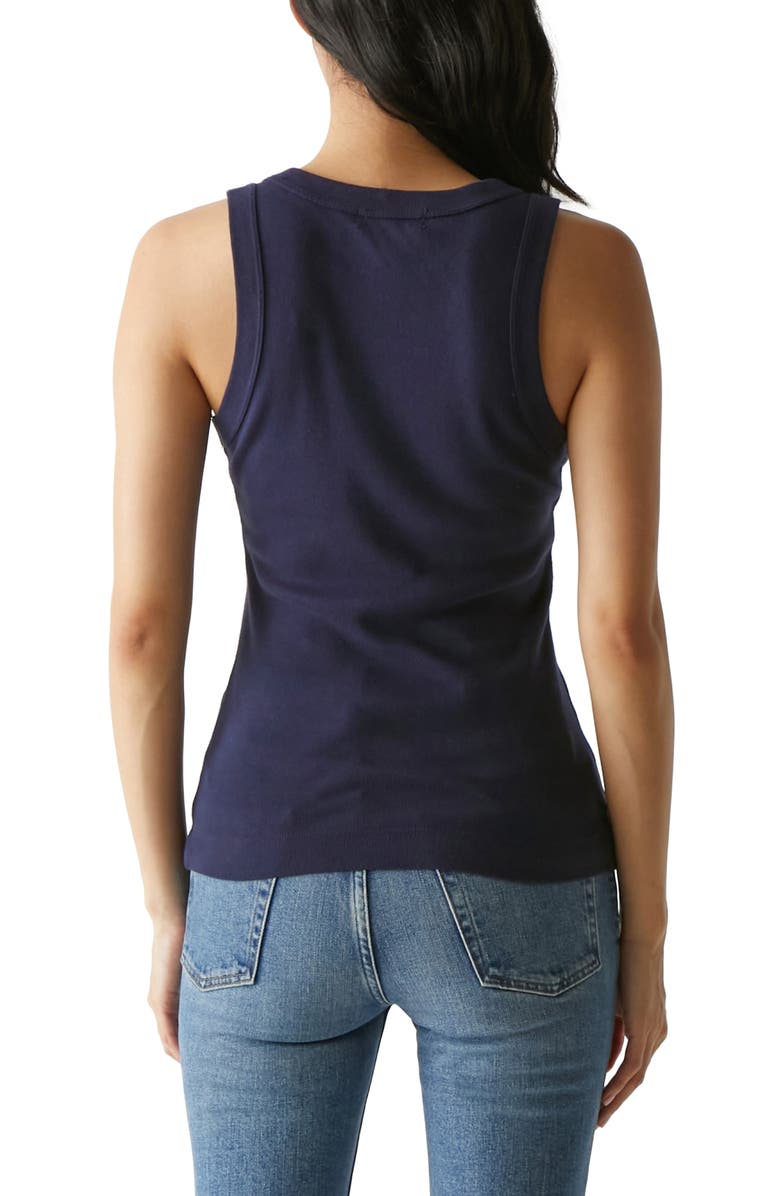 Michael Stars Maya Cotton V-Neck Tank, Alternate, color, Nocturnal