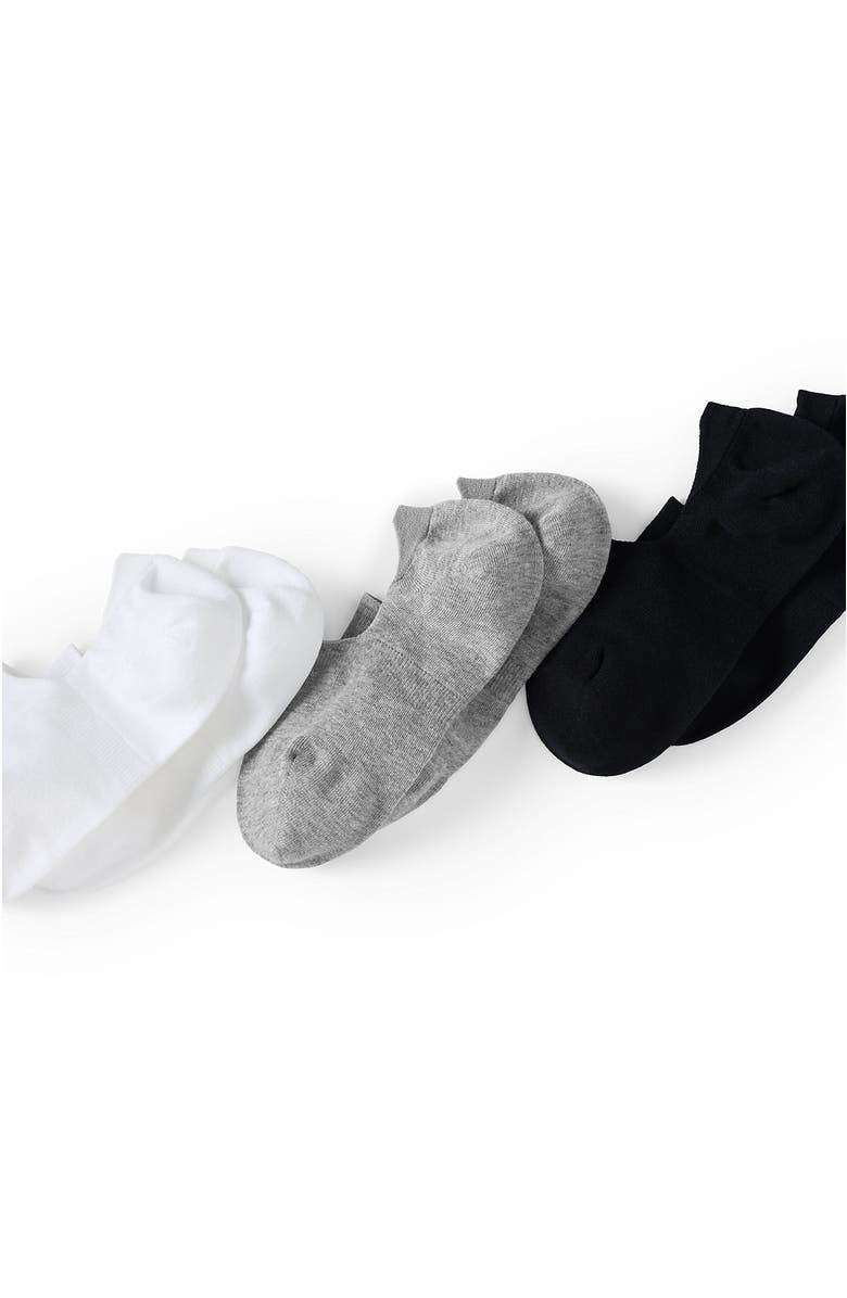 Lands' End 3-Pack No Show Socks, Main, color, White Gray Black Pack