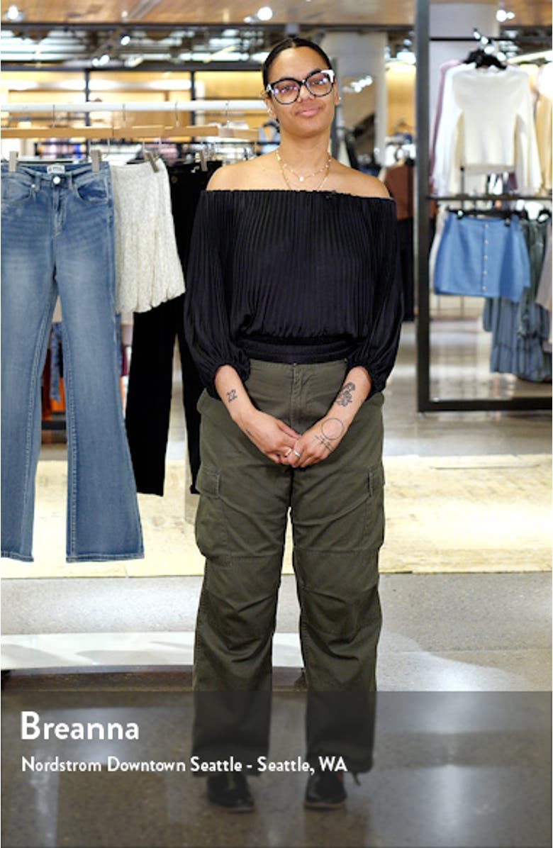 Sienna Plissé Off the Shoulder Top, sales video thumbnail