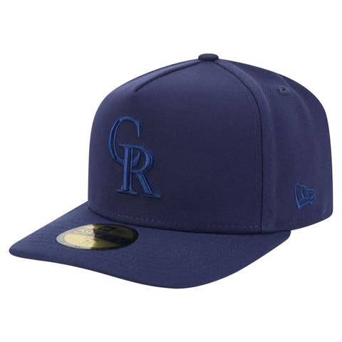 Men's New Era Navy Colorado Rockies Color Pack A-Frame 59FIFTY Fitted Hat