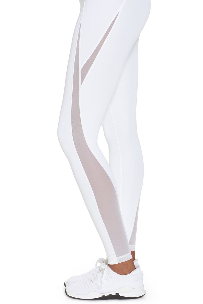 High Waist V-Back Ankle Leggings, Alternate, color, WHITE