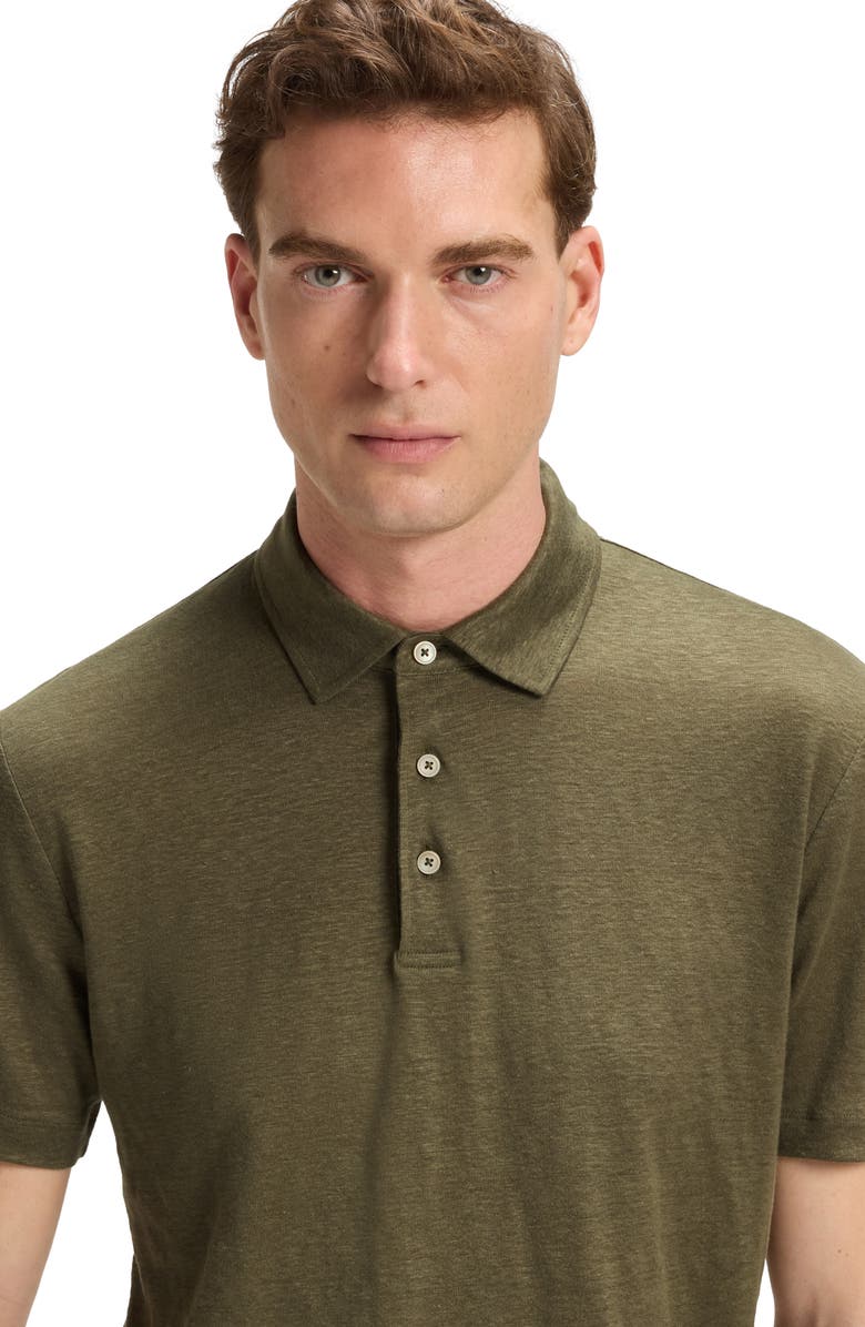 BOSS x Beckham Parris Linen Polo, Alternate, color, Medium Green