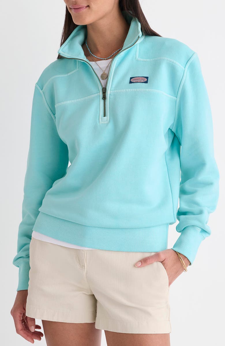 vineyard vines Shep Quarter Zip Pullover, Main, color, Shallow Sea