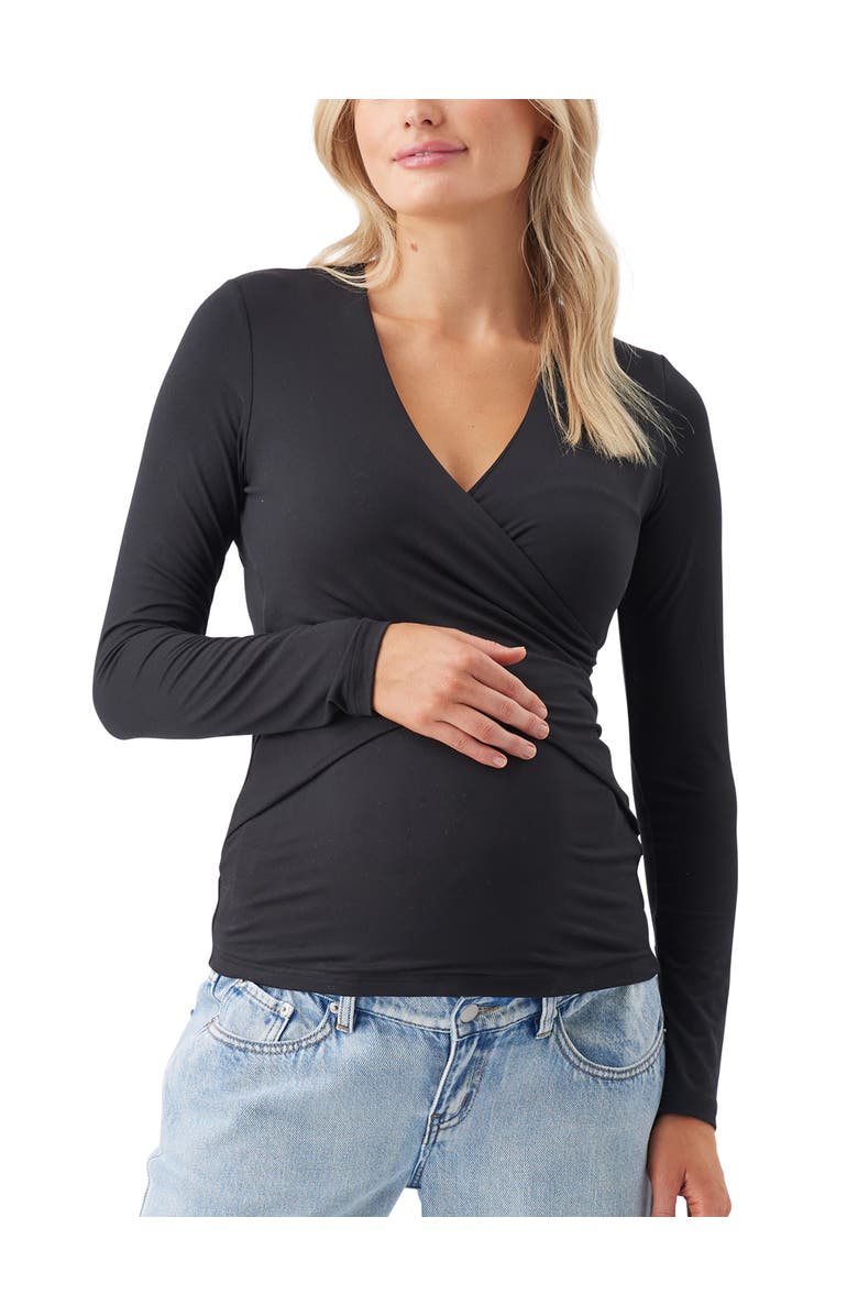 Ripe Maternity Luxe Knit Embrace Nursing Top, Main, color, Black