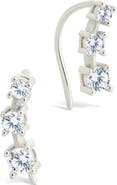 Sterling Forever Cubic Zirconia Mini Ear Crawlers