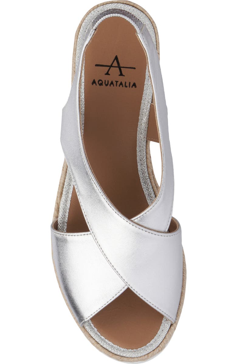 Aquatalia Adelina Crisscross Slingback Sandal, Alternate, color, Silver