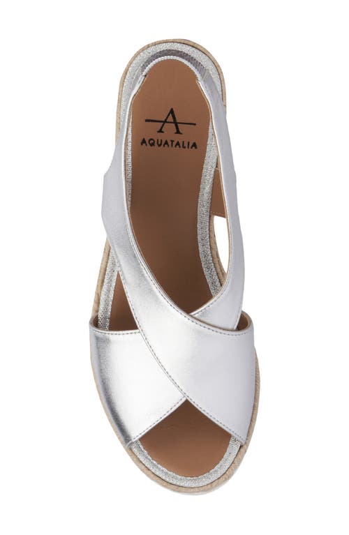 Aquatalia Adelina Crisscross Slingback Sandal In Silver