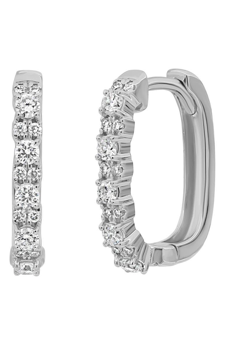 Bony Levy Mika 18K White Gold Diamond Huggie Hoop Earrings, Main, color, 