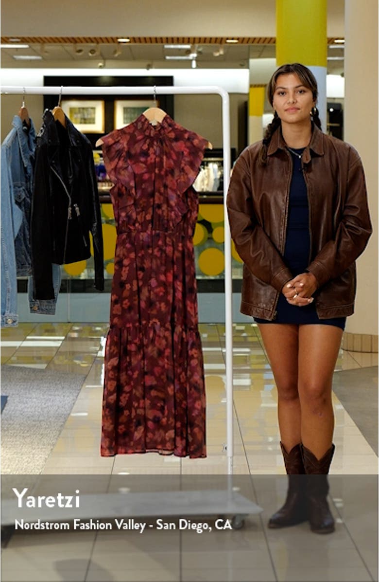 Anna Floral Mock Neck Midi Dress, sales video thumbnail