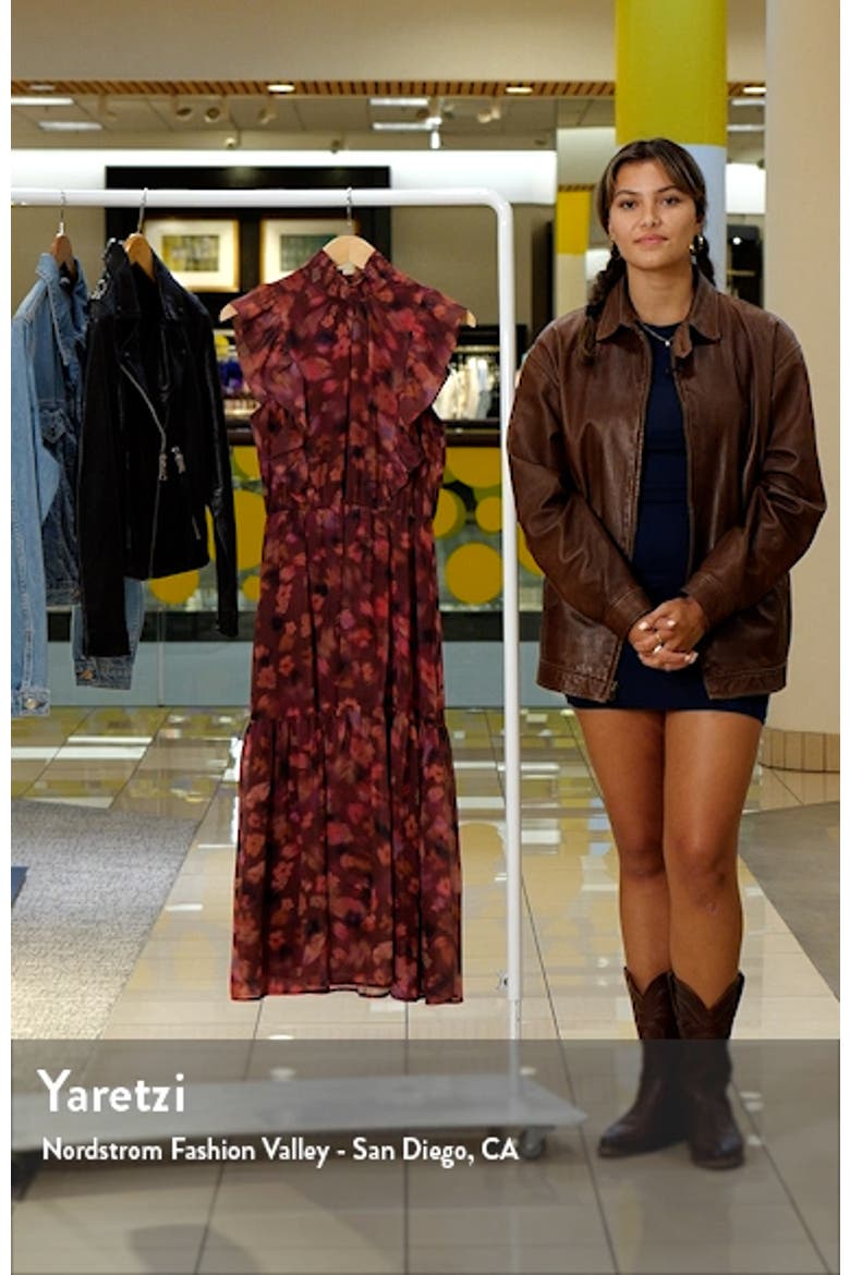 Anna Floral Mock Neck Midi Dress video