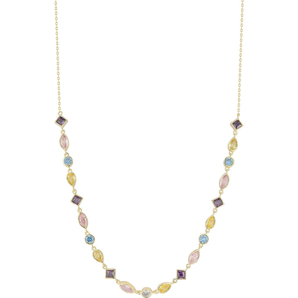 Sphera Milano 14k Gold Plated Cubic Zirconia Station Necklace