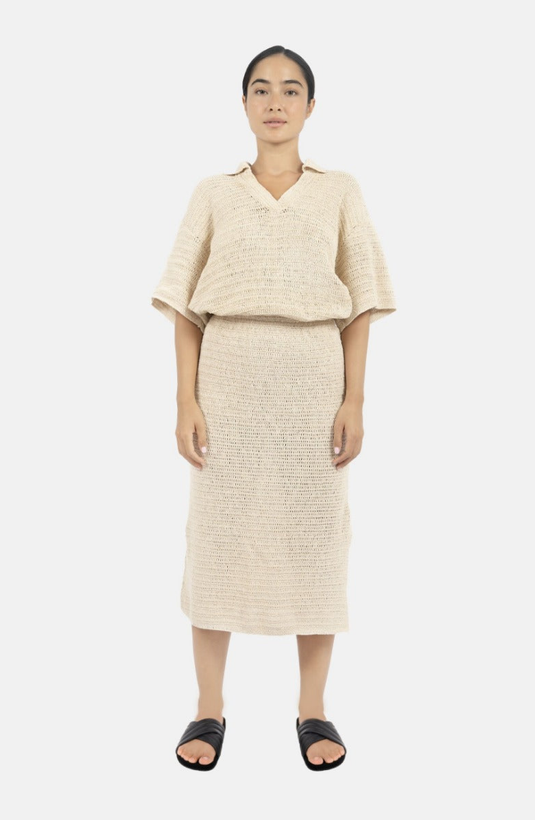 1People-US Sedona Crochet Polo Top, Alternate, color, Natural