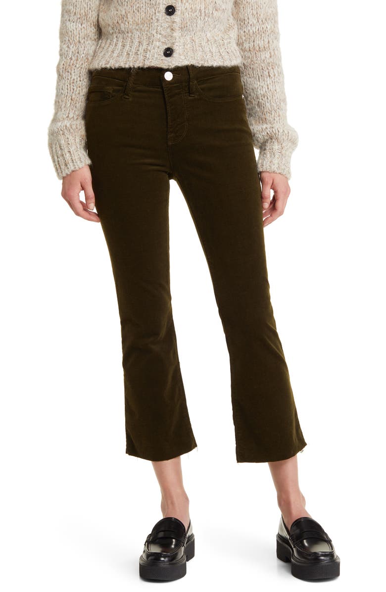 FRAME Le Crop Raw Hem Corduroy Bootcut Jeans, Main, color,