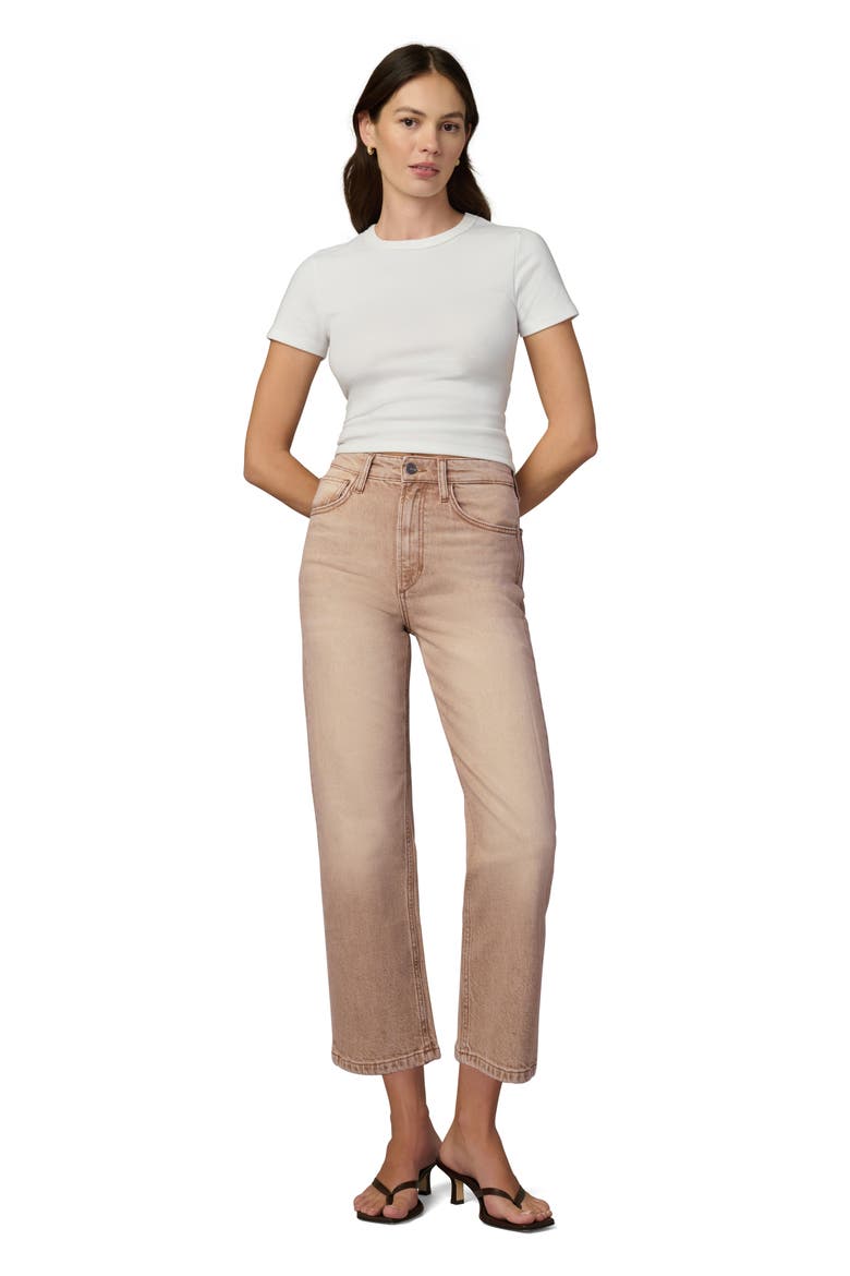 The Margot High Waist Crop Straight Leg Jeans, Alternate, color, WASHED TANNIN