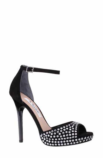 Nina Francia Crystal Ankle Strap Stiletto Sandal